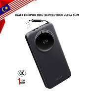iWALK LinkPod Reel Slim | 0.7inch Ultra Slim Power Bank with Built in Retractable Cable
