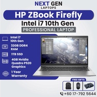 HP ZBook Firefly i7 10th Gen 14" Engineering Laptop 32GB DDR4 3200Mhz RAM 1TB SSD M.2 Nvidia 4GB GPU