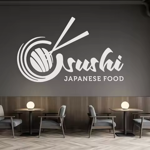 Sushi Bar Wall Decal Sushi Wall Decor Sushi Asian Food Wall Sticker Vinyl Letter Japan Food Restaura