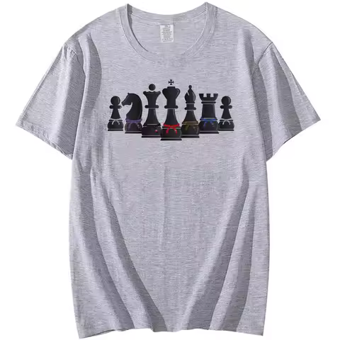 New Fashion Jiu-jitsu Human Chess with bjj belts Print Men T-Shirt Hipster The Master Tee Short Slee