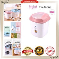 10kg Household Rice Storage Container Box Kitchen Storage Bekas Beras Bekas Simpan Beras