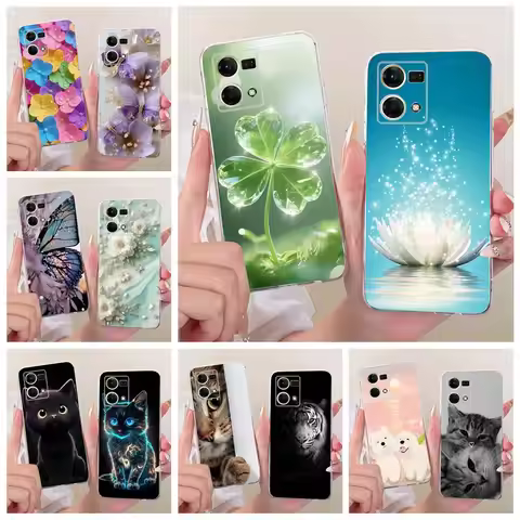 For Oppo F21 Pro 4G Case CPH2363 New Luxury Painted Cover For Oppo Reno 7 4G Soft Slim Phone Case Fo