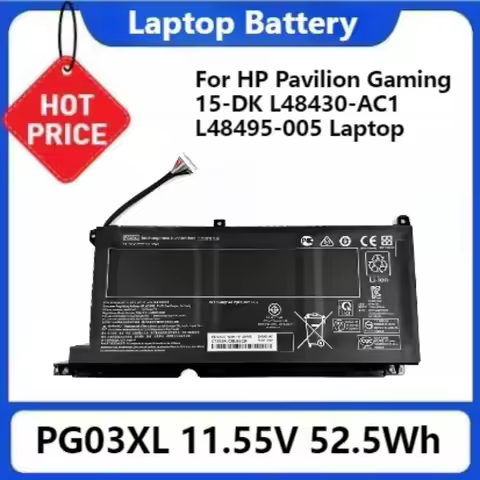 PG03XL for HP Pavilion Gaming 15-DK L48430-AC1 L48495-005 Laptop Battery High-capacity 11.55V 52.5Wh