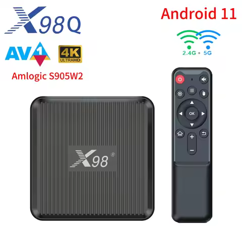 X98Q Android 11 Smart TV Box Amlogic S905W2 AV1 2.4G 5G Dual wifi 1080p 3D 4K Media Player 1GB 8GB S