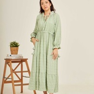 飄逸面料荷葉邊連衣裙 - BUALOY : 薄荷綠