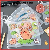 APPEAEA Test Paper Storage Pouch, PVC Transparent Capybara File Bag,  Light Cute Cartoon Large Openi