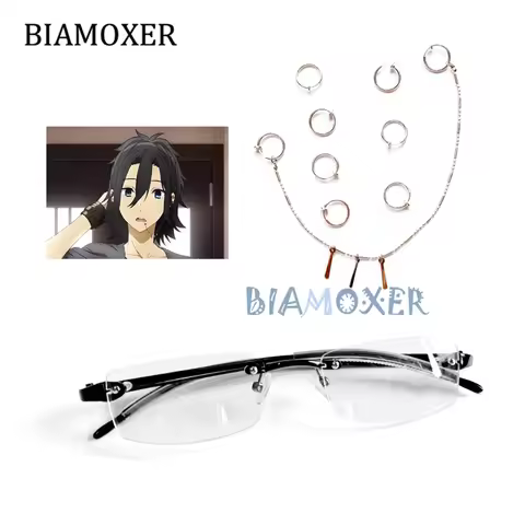 Anime Horimiya Miyamura Izumi Glasses Earrings Lip Ear clip Titanium Steel Cosplay Prop