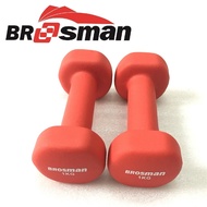 bag genuine imported Brosman 1kg red dumbbells (2 weights), 1kg rubber-coated iron dumbbells, 1kg ca