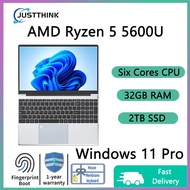 ☂Gamer Laptops 15-Inch Screen FHD AMD Ryzen 5 5600U R5 Six Cores CPU 32GB RAM 512GB SSD Protable ❉j