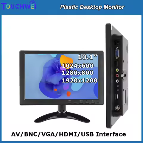 1024x600/1280x800/1920x1200 10.1 Inch CCTV LED Monitor With HDMI VGA for TV Computer Display LCD Col