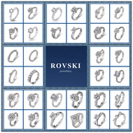 ROVSKI Jewelry 50 Designs Cincin Silver 925 Original Cincin Perak Perempuan Women  Adjustable Ring Shine Diamond Rings