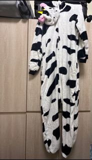成人乳牛毛毛連身衣保暖睡衣