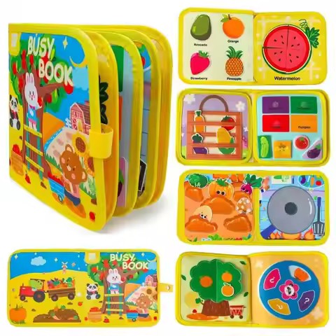Montessori Busy Quiet Book Early Educational Activity Book for Toddler Fine Motor Skills Baby Develo