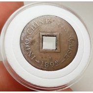 Indochina Nhi Dieu 2Sapeque 1892 Coin is rare and rare