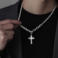 Hip Hop Men Cross Necklace Men Trendy Hip Hop Street Wear All-Match Pendant Boys Niche Design Access