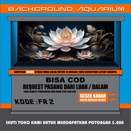 3D REAR AQUARIUM BACKGROUND WALLPAPER STICKER LOTUS FLOWER PICTURE THEME FR2