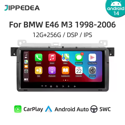 8.8" Android 14.0 CarPlay Car Radio For BMW E46 M3 318/320/325/330/335 1998-2006 GPS Navigation 4G W