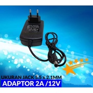 CCTV ADAPTOR, LED ADAPTOR, MODEM ADAPTOR 2A/12V JACK SIZE 5.5 X 2.1MM