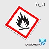 Safety Sticker Poster Label B3 GHS: Easy to Burn (Flammable)