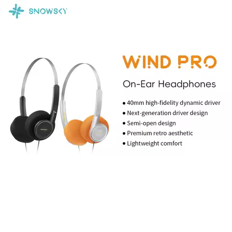 FIIO WIND PRO Semi-Open HiFi Wired Headphones,40mm Dynamic Driver, Warm HiFi Sound, Vocal Tuning, Li
