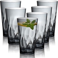 Unbreakable Plastic Drinking Glasses Set of 6 Shatterproof Drinking Cups Plastic glass cup16 oz plas