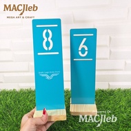 [ MACJleb ] ACP Table Number Modern Custom 25x8 cm Wooden CombinationTOSCA for Cafes, Offices & Hote