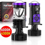 TUFFOO 2 Pcs P60 Mini H4 Bi LED Projector Headlight For Car 130W 30000LM - 6000K White / 4300K Warm 