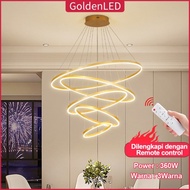 Golden LED Lampu GantungRing LED5RING100cm REMOTE CONTROL GOLD 3 Warna