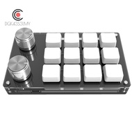 12-Key+2-Knob Custom Keypad 12-Key OSU Gaming Mini One-Handed Mechanical Keyboard Support Hot Swap White