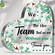 1pc Thanks Acrylic Heart Plaque For Coworker, Acrylic Decor Sign, Heart With Appreciation Message Th