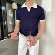 Men Polo Short-Sleeved T-Shirt Polo Shirt Summer Men's Knitted Short-Sleeved Polo Shirt Lapel Business Polo