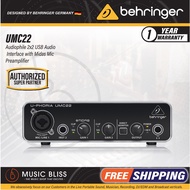 Behringer U-Phoria UMC22 Audiophile 2x2 USB Audio Interface with Midas Mic Preamplifier (UMC-22 / UMC 22)