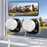 2K No-Drill Window Security Cameras, 2Packs Magnetic Cameras for Home Security, 5G&2.4G WiFi Indoor 