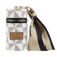 2 Pack Lipstick Case, Mini Leather Lip Gloss Lipstick Organizer, Travel Lipstick Bag with Keychain f