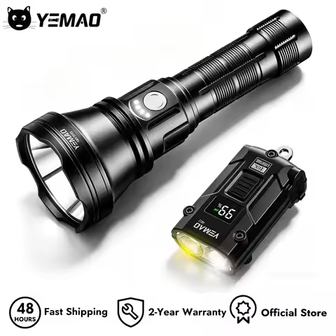 YEMAO 98KPro High Power Flashlight 2800LM Rechargeable 21700 Battery LED Flashlights 6 Modes with Me