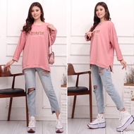 Tops BLOUSE TOP Women BATWING JUMBO BIGSIZE OVERSIZE Embroidery SPANDEX - 1894