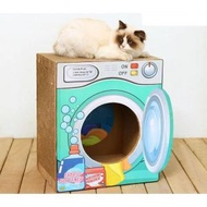 日本暢銷 - 貓窩貓爪板窩 - 可愛洗衣機款式貓抓板 | 封閉式貓紙箱玩具 | 四季封閉式楞紙貓窩 | 貓屋貓窩