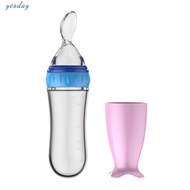 Baby Food Feeder with Cover & 2 Scales Squeeze to Dispense Porridge Silicone Squeeze Feeder with Sof
