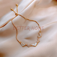 Zirkon Bunga Gelang/Gelang Serut Wanita Korean Style/Gelang Serut Berlian Imitasi