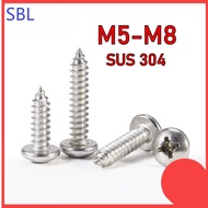 [SS-HX] 304 Stainless Steel Round Head Self-Tapping Screw M5/M6/M8