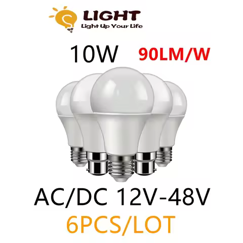 6pcs/lot DC/AC 12V-48V LED Bulb E27 B22 Lamps 10W Bombilla For Solar Led Light Bulbs 12 Volts Low Vo