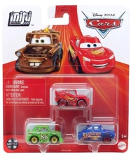 Mini Racers 3 Pack On The Road Lightning McQueen, Chick Hicks and Fabulous Hudson Hornet Disney Cars