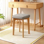 Solid Wood Stools Foldable Soft Bags Square Stools for Household Use Dining Room Chairs Modern and Minimalist Living Room Benches Dining Table Chairs