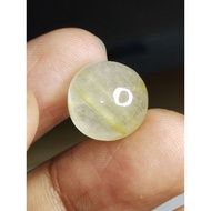 Golden Rutilated Quartz Memo 13 x 13 x 6.8 mm 10 Ct Gold Hair Amethyst Round Cabochon Round NTD YGL 