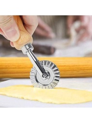 1個麵團輪切割器圓形披薩切割工具麵團切割滾輪家用披薩分切器廚房小工具烘焙切割工具