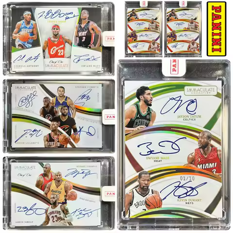PANINI James Kobe Curry Jordan Wade Tatum Iverson homemade DIY Rainbow Signature laser card bricks B