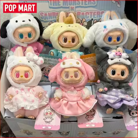 POP MART LABUBU THE MONSTERS × Sanrio Characters Macaron Front High Energy Have A Seat Cola Series V