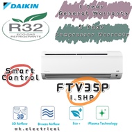 DAIKIN R32 1.5HP Standard Non Inverter Air Conditioner - FTV-P Model FTV35P