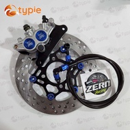 ปั๊มล่าง ZERN81 2พอท สีน้ำเงิน + จานจูปีเตอร์ ดำหมุดน้ำเงิน + สายเบรคZERN81 หัว90 เวฟ110i / เวฟ125ปล