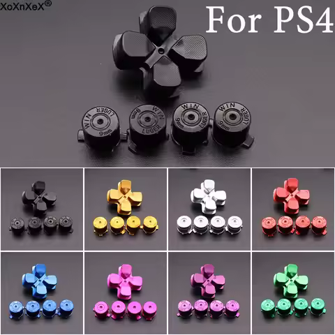 Aluminum Metal Material ABYX Bullet Actions Key Dpad Direction Button For PS4 Controller Joystick Re